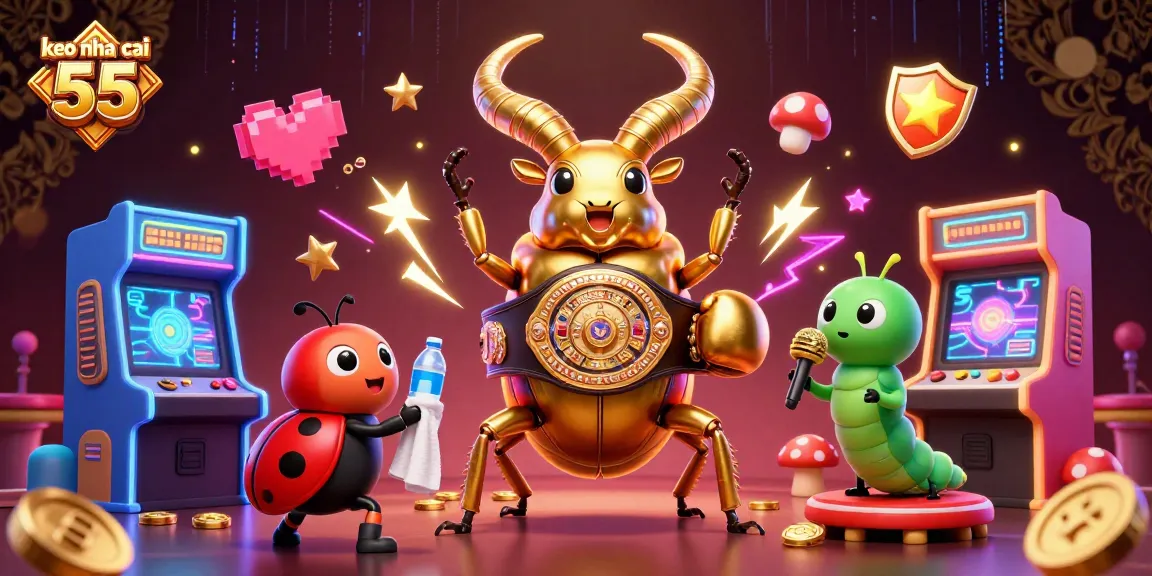 Explore exciting keo nha cai 55 strategies with an epic boxing-themed gambling scene featuring vibrant 3D characters.