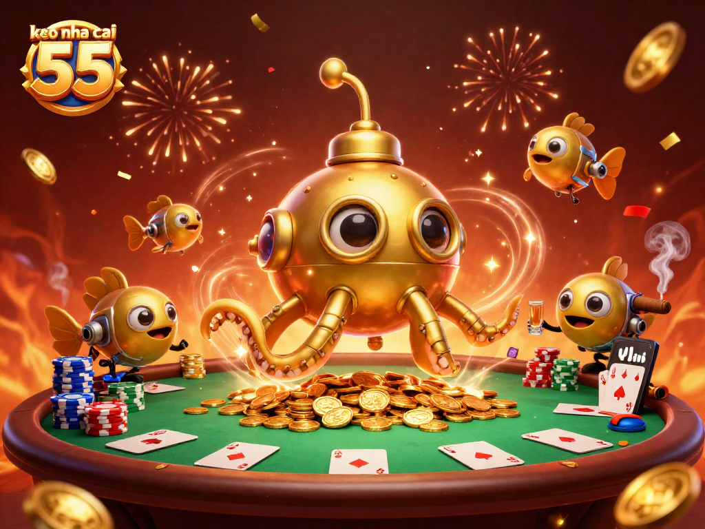 Engage in the excitement of keo nha cai 55 with a vibrant poker scene full of cascading prizes.