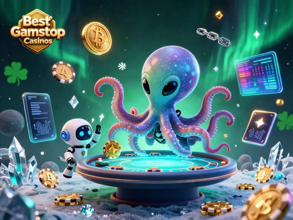 Engage with the thrilling action at Best non Gamstop Casinos featuring animated alien poker players.