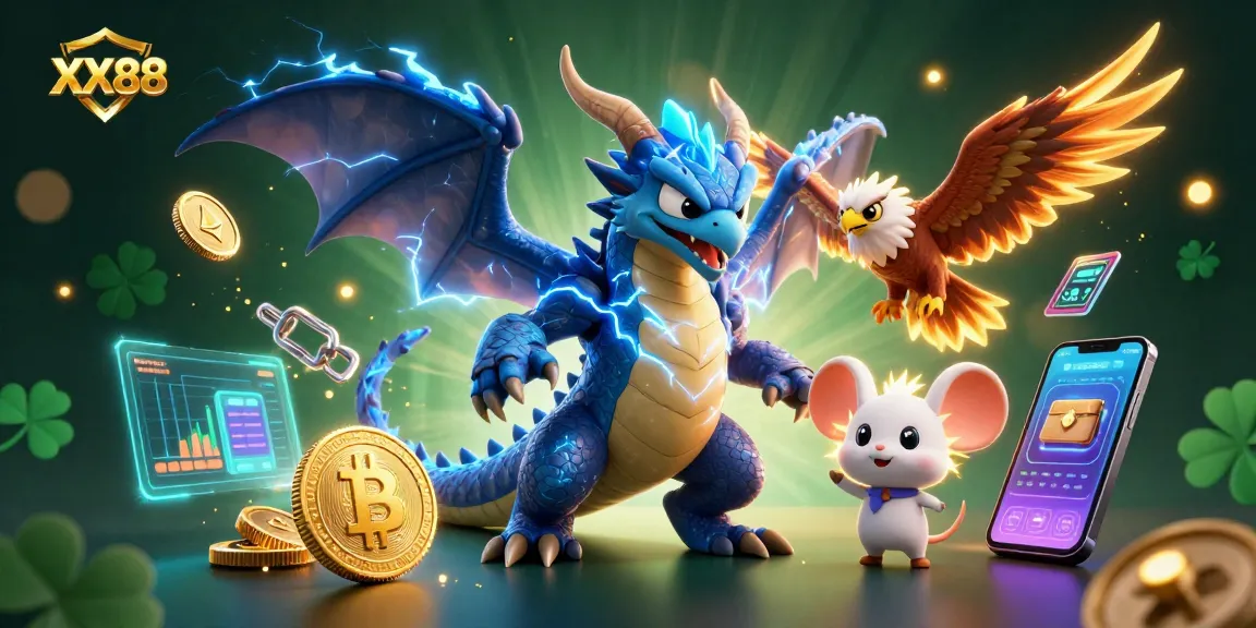 Engage in thrilling gameplay with XX88 as the dynamic thunder dragon and fierce wind hawk animate the scene.