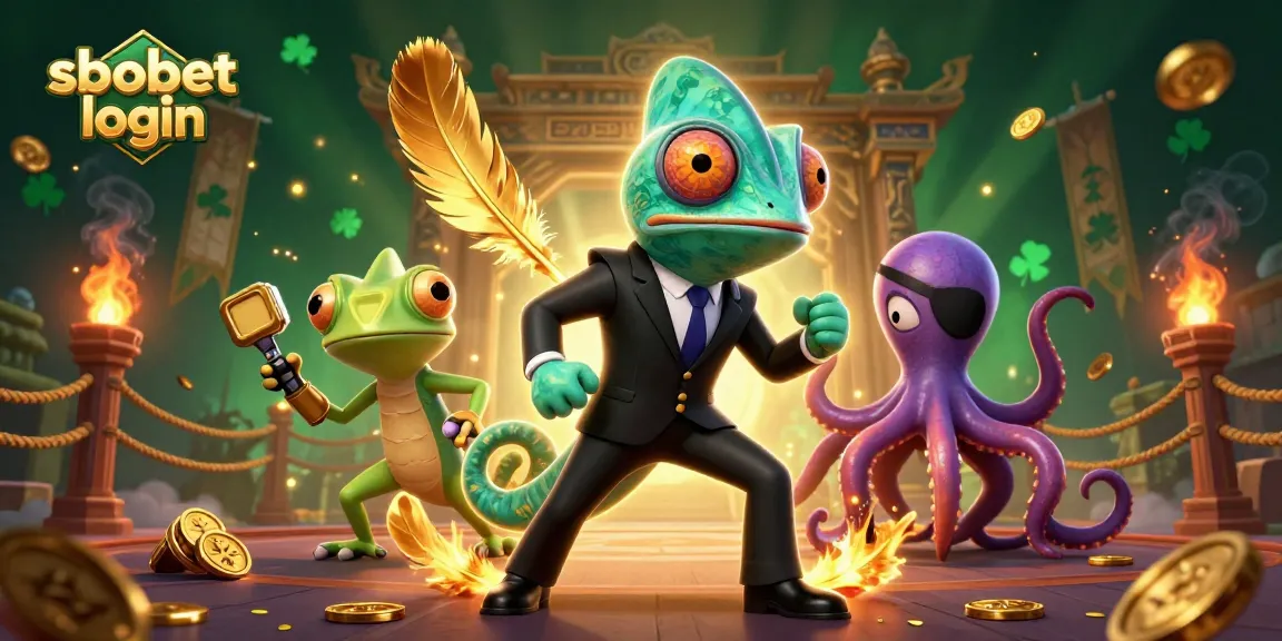 Experience seamless sbobet login with dynamic gaming action in this captivating 3D illustration.