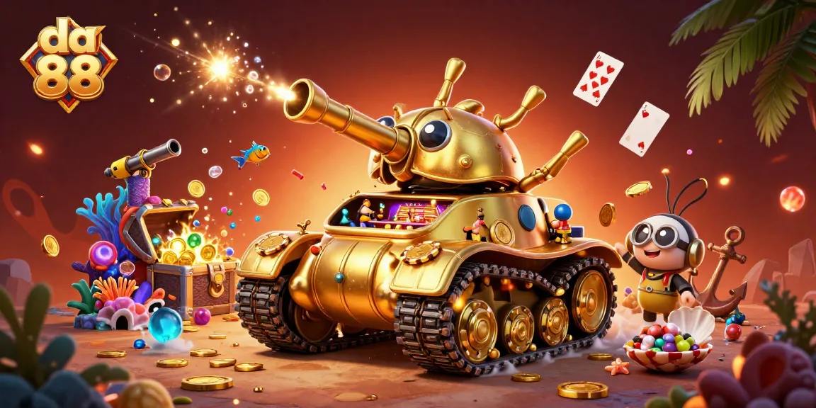 Experience da 88 with a vibrant 3D casino scene full of gold coins and fun elements.