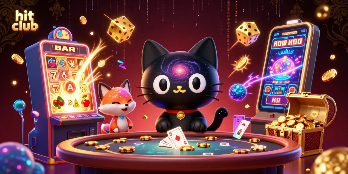 Experience hit club excitement with a cosmic cat and vibrant fox at a bustling casino table.