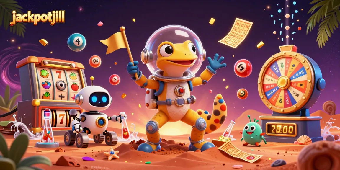 Experience jackpotjill's Martian treasures with vibrant casino elements and dynamic lottery games.
