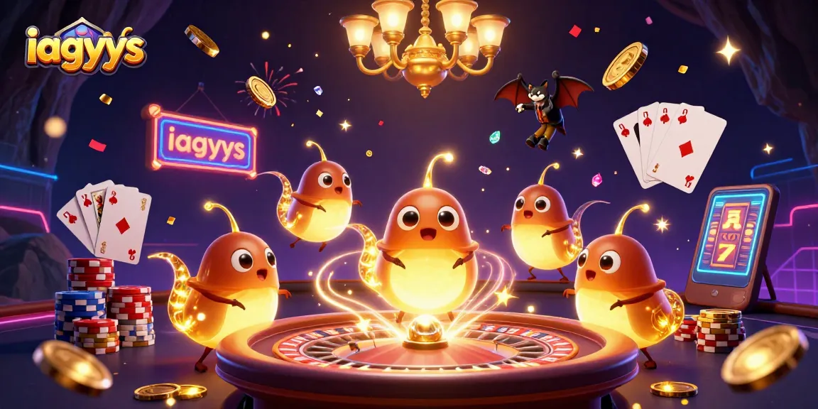 Experience the excitement of iagyys with glowworms illuminating a vibrant cave casino scene featuring dynamic gaming elements.